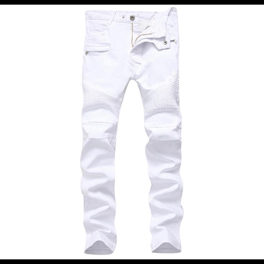 Distressed Biker Skinny Jeans